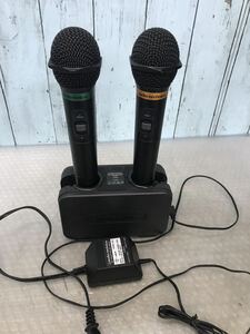 audio-technica AT-CLM700T/BATTERY CHARGER BC700，マイク計2本，動作未確認　中古現状品（80s）