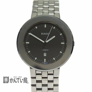 稼働品 RADO ラドー ダイヤスター デイト 152.0341.3 黒文字盤 SS 超硬ベゼル メンズ 腕時計 3針 クオーツ 本体のみ ラウンド