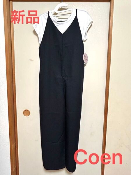 オールインワン キャミサロペット サロペット 黒 ブラック M