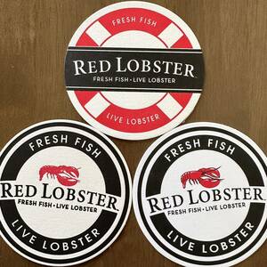 Red Lobster レッドロブスター コースター 3枚 紙製 メッセージカード ロゴ入り サソリ グッズ コレクション オシャレ 企業物レア希少 新品