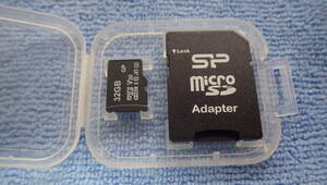 ★売切 中古　美品　1枚　microSDカード 32GB　ケース付　クイックフォーマット済　SDカードとしても可能　クリックポスト発送