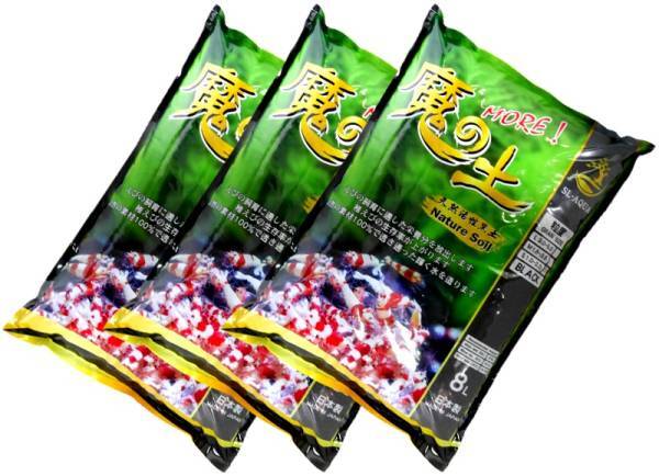 シュリンプ 専用ソイル 魔の土(M)パウダー 大容量8L×3袋セット 約20kg 水草 ソイル 底砂 送料無料