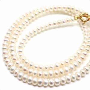 《K18(750)本真珠ネックレス》J 8.1g 約40cm 約pearl パール necklace ジュエリー jewelry DC1/DC3