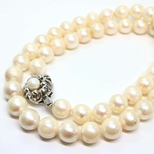 大粒!!《アコヤ本真珠ネックレス》J 41.1g 約41.5cm 約8.0-8.5mm珠 pearl パール necklace ジュエリー jewelry DC0/ZZ