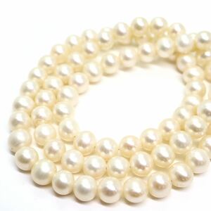 《K18 本真珠ネックレス》J 17.2g 約41.5cm 約5.0-5.5mm珠 pearl パール necklace ジュエリー jewelry DA0/DD0