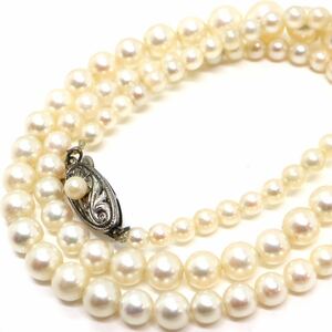 《アコヤ本真珠ネックレス》J 13.0g 約42.5cm 約3.0-7.0mm珠 pearl パール necklace ジュエリー jewelry CI0/DA0