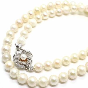 《アコヤ本真珠ネックレス》J 30.8g 約44cm 約6.5-7.0mm珠 pearl パール necklace jewelry DC0/DC0