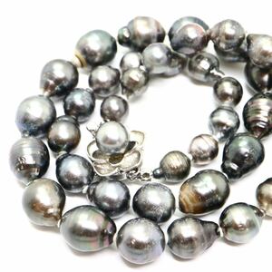 《南洋黒蝶真珠ネックレス》J 59.1g 約48cm 約8.0-12.0mm珠 pearl パール necklace ジュエリー jewelry DH0/EA5