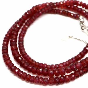 《K18WG 天然ルビーネックレス》J 約11.7g 約46.5cm ruby necklace ジュエリー jewelry EA0/EA0