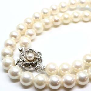 鑑別書付き!!大珠!!《アコヤ本真珠ネックレス》J 49.0g 約42cm 約8.5-9.0mm珠 pearl パール necklace ジュエリー jewelry EA7/ZZ