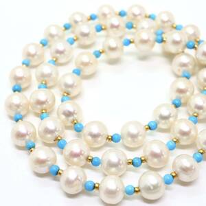 《本真珠ネックレス》J 17.1g 約43cm 約6.0-6.5mm珠 pearl パール necklace ジュエリー jewelry DA0/DA5