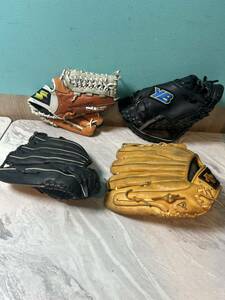  ☆野球グローブ 右投げ用　中古　デサント　ローリングス　SSK 4個まとめ☆ 