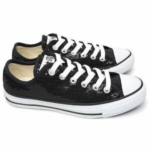 限定 CONVERSE ALL STAR コンバース オルスター スパンコール ブラック 黒 22.5cm ローカット US3.5レディース スニーカー グリッター