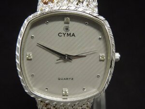 ★Ｗ―３６７★腕時計　CYMA/シーマ 604 動作品 スイス製 アナログ 3針 QUARTZ/クォーツ シルバー [60]