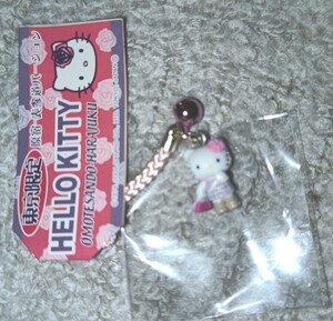  rare!! Hello Kitty . present ground Kitty netsuke Tokyo limitation ..~ table three road Kitty netsuke strap 