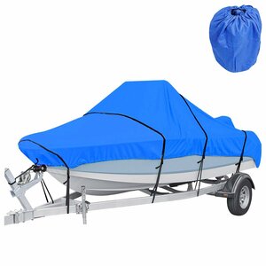 [ new goods immediate payment ] long-term storage . safety! waterproof boat cover 300D 17ft~19ft total length : approximately 610cm× width : approximately 330cm blue / blue hull ka Barbeau to storage 