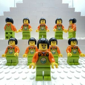 B25　レゴミニフィグ　フルーツショップ店員　顔両面　10個セット　新品未使用　LEGO社純正品