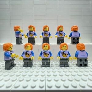 C12　レゴミニフィグ　ナマケモノの服を着た女の子　用両顔ヘッド　10個セット　新品未使用　LEGO社純正品