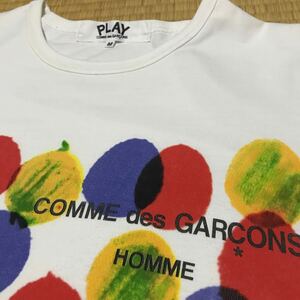 希少　COMME des GARCONS コムデギャルソン　Tシャツ PLAYHOMME ダブルネーム　レアなプレイ　オム　Tee