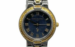 【美品!!】SILVIO VALENTINO シルビオ ヴァレンティノ S151-NV 腕時計 QZ クォーツ V001S 青文字盤 ブルー ゴールド シルバー ブランド