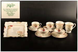 [URA]NARUMI Bone China/ Narumi /NARUMI FLOWER FAIRIES/ tea set * angle plate together 7 customer /A11/5-s4-252 ( search ) flower fea Lee z