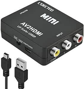 RCA to HDMI変換コンバーター L'QECTED AV to HDMI 変換器 AV2HDMI USBケーブル付き コンポ