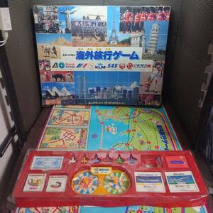 【ジャンク】エポック社　海外旅行ゲーム　ボードゲーム　レトロ　パーツ未確認　説明書欠品　当時物　【管理No.1368】