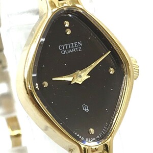 CITIZEN シチズン CQ 腕時計 4-830946 クオーツ アナログ ひし形 ブラウン ゴールド ヴィンテージ コレクション シンプル ファッション