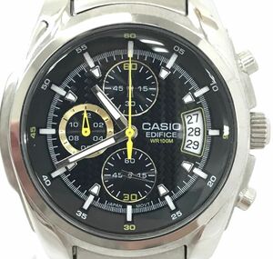美品 CASIO カシオ EDIFICE エディフィス 腕時計 EF-512D-1A クオーツ ラウンド クロノグラフ ブラック カレンダー 電池交換済み 動作OK