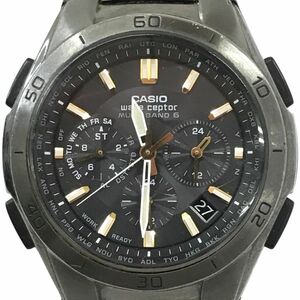 CASIO カシオ WAVE CEPTOR ウェーブセプター 腕時計 WVQ-M410B-1A 電波ソーラー アナログ ラウンド マルチバンド6 カレンダー 動作確認済み