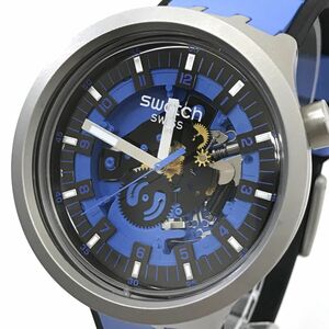 新品 Swatch スウォッチ BIG BOLD IRONY ビッグボールド アイロニー AZURE BLUE DAZE ブルー デイズ 腕時計 SB07S106 クオーツ 動作OK 箱付
