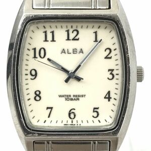 SEIKO セイコー ALBA アルバ 腕時計 V501-0CN0 クオーツ アナログ トノー アイボリー シルバー ウォッチ コレクション 電池交換済み 動作OK