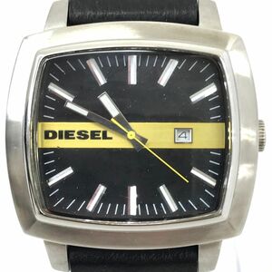 DIESEL ディーゼル 腕時計 DZ1227 クオーツ アナログ スクエア ブラック カレンダー コレクション ウォッチ 電池交換済み 動作確認済み