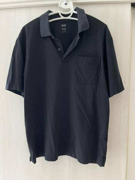 UNIQLO ユニクロ　エアリズムポロシャツ 半袖 半袖ポロシャツ ブラック メンズLサイズ ポケット付き