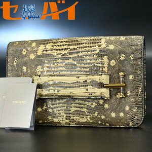  genuine article new goods same Tom Ford highest peak exotic la Yinling g Lizard leather clutch bag second bag booklet attaching TOM FORD
