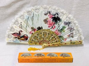 14537/ China fan .. paper box China folkcraft goods . earth production retro 