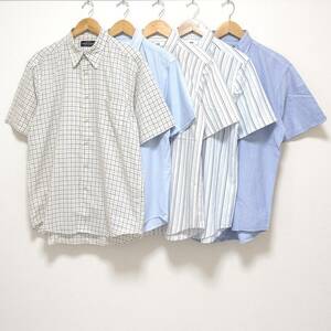 お得!!【まとめ売り】半袖 シャツ 5着 セット UNIQLO ユニクロ ジュンココシノ キレイメ オシャレ古着 ボタンダウン メンズ サイズL/S-116j