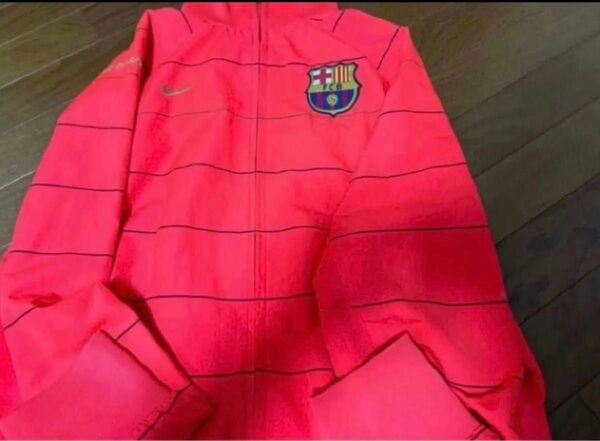 NIKE FC BARCELONA ナイキ バルセロナ ボーダー ジャケット トップス長袖 ネオンオレンジ ウィンドブレーカー