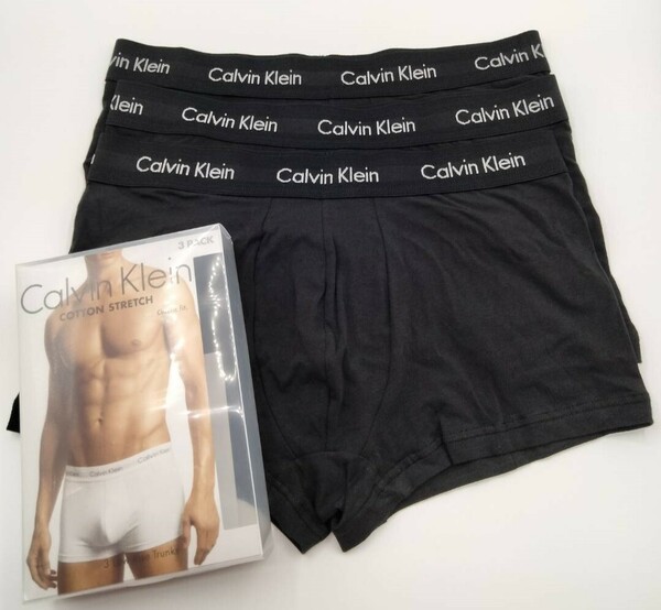 【Lサイズ】Calvin Klein(カルバンクライン) ローライズボクサーパンツ ブラック 3枚セット メンズボクサーパンツ 男性下着 U2664
