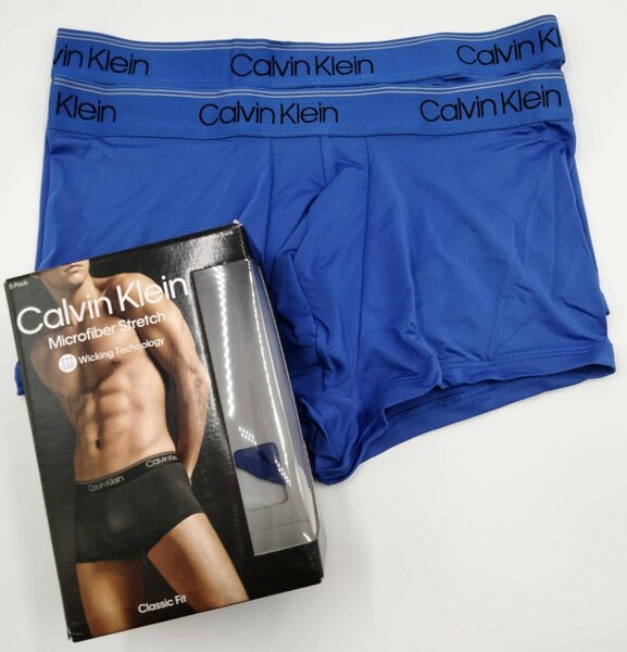 【Mサイズ】Calvin Klein(カルバンクライン) ローライズボクサーパンツ ブルー 2枚セット メンズボクサーパンツ 男性下着 NB3375