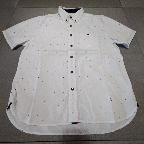 Mitsumine 三峰 半袖 シャツ 白 ドット