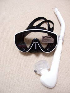 GULL*a beam черный силикон маска * белый snorkel комплект новый товар 