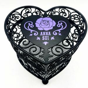 ANNA SUI Anna Sui new goods unused rare hard-to-find iron style case cosme inserting cosmetics inserting lip case rare Heart type black purple 