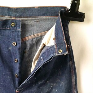 40s50s Vintage PIONNER Denim painter's pants button fly paint 