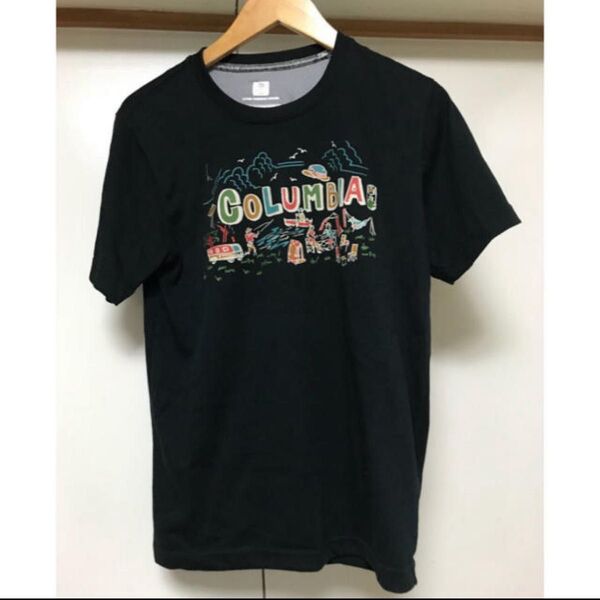 COLUMBIA コロンビア 半袖Tシャツ ネイビー系ブラック S/Pサイズ