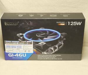 AINEX GI-46U V2　 LGA115x、1200、1700　AMD AM4 トップフローCPUクーラー 120mmファン　75mmロープロ 