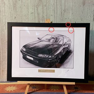 *[ outlet ]1 jpy exhibition Nissan Skyline R32GT-R famous car [ pencil sketch ]A4 amount attaching author with autograph pencil only ... art postage included 