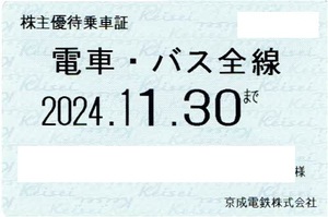 京成電鉄株主優待乗車証 電車・バス全線 定期券タイプ 最新