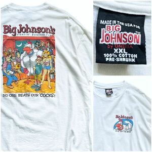 USA製 90s 1994年 ONEITA BIG JOHNSON ヴィンテージ Tシャツ シンプソンズ アニメ キャラクター バック プリント XXL 白 ホワイト シングル