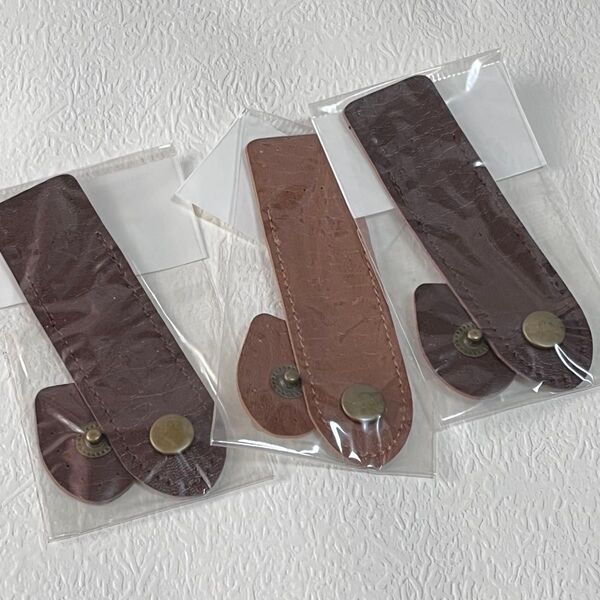 《留め具》カードケース入れ留め具/焦茶と茶/3個セット